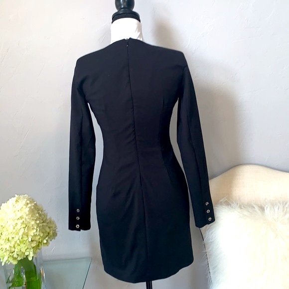 Zara Black Ruffle Mini Dress Size S - Picture 7 of 10